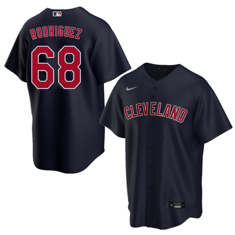 Nike Men #68 Jefry Rodriguez Cleveland Indians Baseball Jerseys Sale-Navy